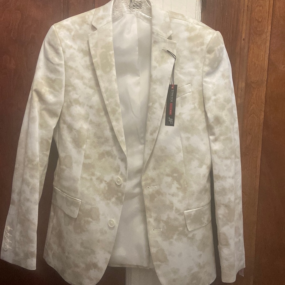 JF J.Ferrar Mens Tie Dye Stretch Slim Fit Sport Coat  36Short
Color: Stone